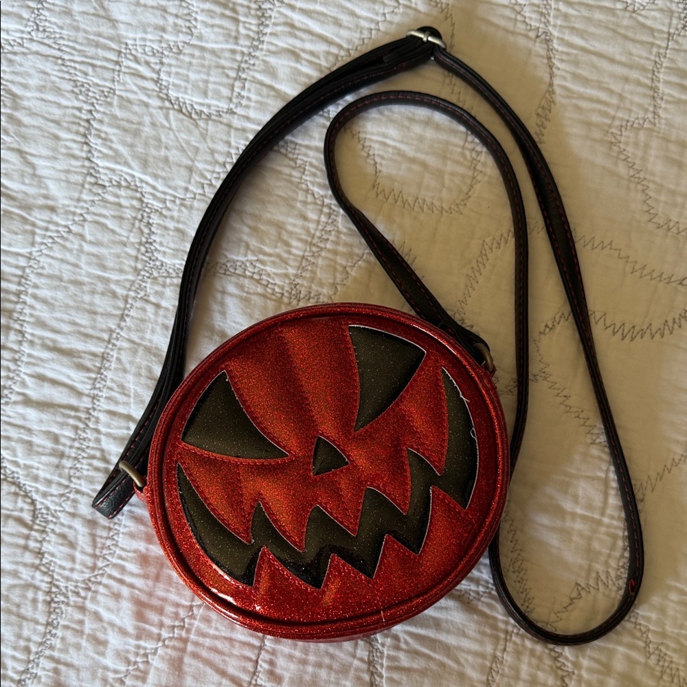 Red Pumpkin Face Crossbody Bag